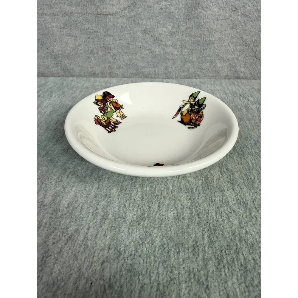 Vintage Mayer China Toyland Child's Plate & Bowl Set Puppies Ducks Frogs
